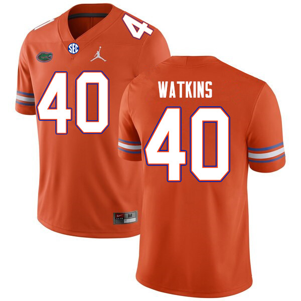 Men #40 Jacob Watkins Florida Gators College Football Jerseys Sale-Orange